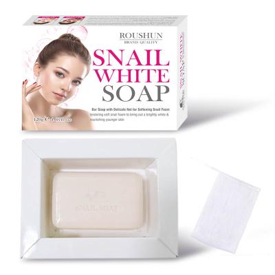 China Hot Selling Cleansing Skin Base Cleansing Acne, Freckles, Dark Spots Whitening ROUSHUN Snail Soap for sale