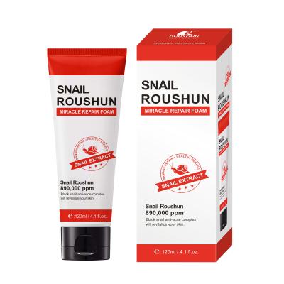 China Blemish Clearing ROUSHUN Cleansing, Replenishing, Oil Control and Acne Snail Facial Cleanser for sale