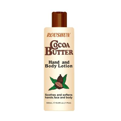 China ROUSHUN moisturizer cocoa butter whitening body lotion and hand lotion for sale