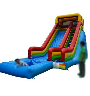 China inflatable water slide 0.55mm PVC tarpaulin waterproof best quality with big inflatable swimming pool slide for sale