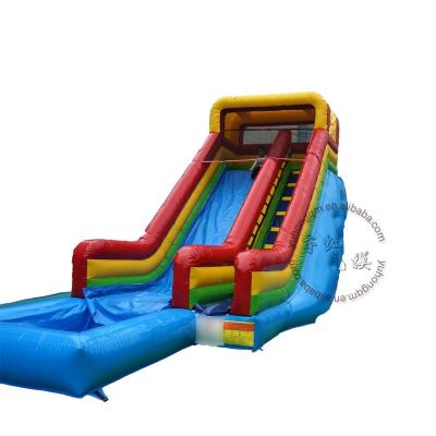 China Cheap Inflatable Water Slide With Pool, Big Colorful Inflatable Slide With Pool For Wholesale Customized for sale