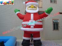 China Nylon Inflatable Christmas Decorations Santa For Gift , 4 Meter for sale