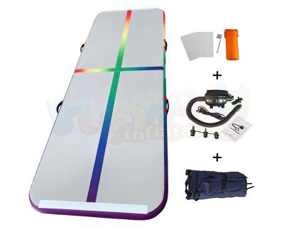 China DWF Drop Stitch Fabric Gymnastic Air Track Inflatable Yoga Mat Customized Size for sale