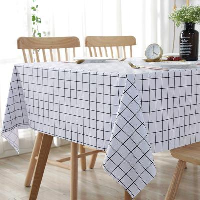 China Custom Wholesale PVC Grid Dining Table Cloth Table Cloth Plastic Oil Waterproof Cloth For Home Dining Decor for sale