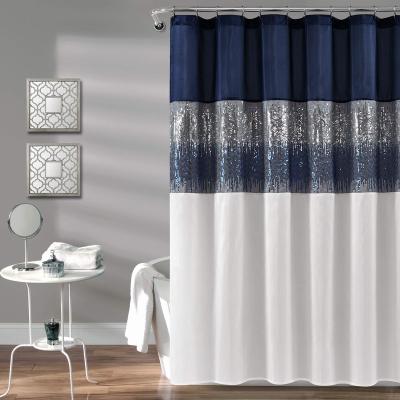 China Viable New Design Amazon Hot Sale Night Sky Sequins Shower Curtain For Bathroom Home Decorative for sale