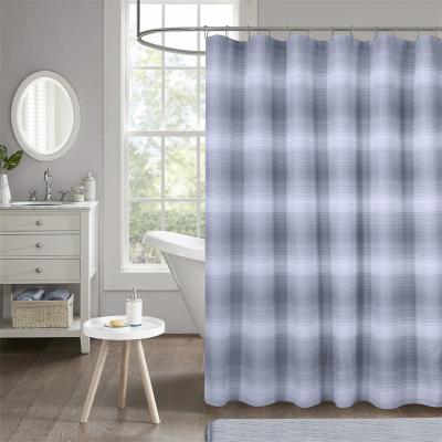 China Amazon Sustainable Hot Selling Manufacturer DYE SHADE WAFFLE WEAVE FABRIC SHOWER CURTAIN For Bathroom for sale