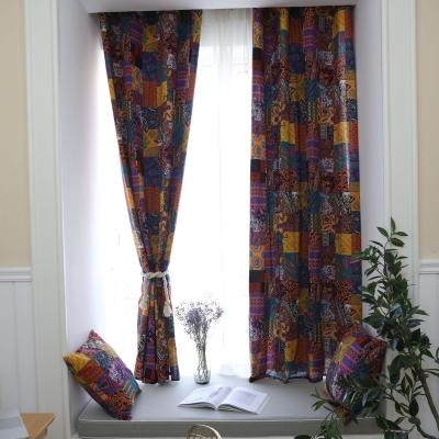 China Blackout Bohemian Blackout Drapes Canvas Curtains In Living Room Retro Window Curtains High Quality Ethnic Cotton Wholesale Drapes For Living Room for sale