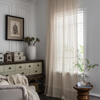 China Bohemian Style Reusable Woven Hollow Out Curtains for sale