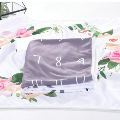 China Manufacturer Custom Anti-pilling Ins Wholesale Baby Monthly Raising Girls Or Boys Photo Baby Milestone Infant Blanket for sale