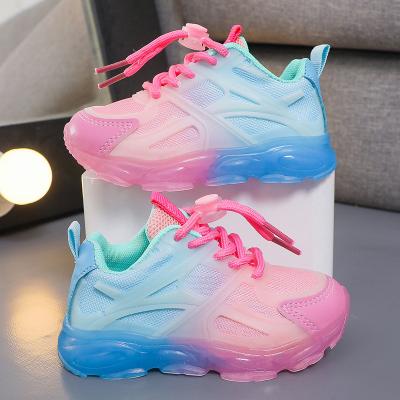 China New Style Breathable Kids Light Up Sneakers With Breathable Mesh Glowing In Dark Kids Athletic Shoes for sale