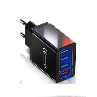 China Factory 3.1A Quick Charging QC 3.0 UK USA EU Plug 4 Ports USB Wall Fast Charging Chargers For Mobile Phone for sale