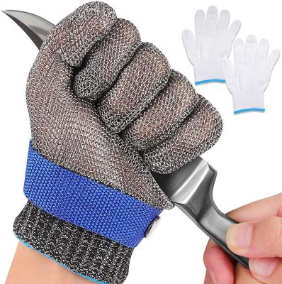 China Zilveren Slager Stainless Steel Metal Mesh Gloves EN420 EN388 Te koop