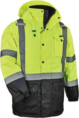 China Alta chaqueta EN20471 EN1150 del invierno de la seguridad de la visibilidad del paño grueso y suave polar 280GSM en venta