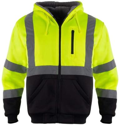 China Invierno polar hola Vis Waterproof Jacket EN20471 de la seguridad del paño grueso y suave 280GSM en venta