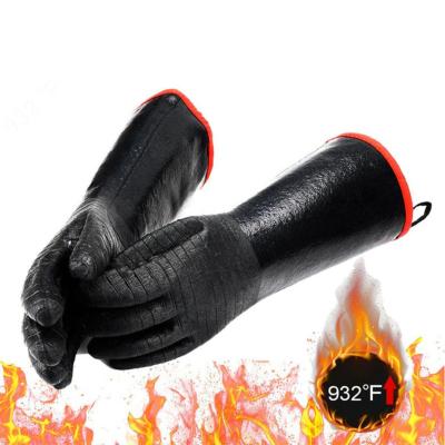 China Turkey Fryer Black BBQ Neoprene Kitchen Gloves Dotted OEM for sale