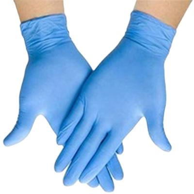 China Textured 3.5 Mil Hospital Disposable Blue Nitrile Exam Gloves Anti Slip for sale