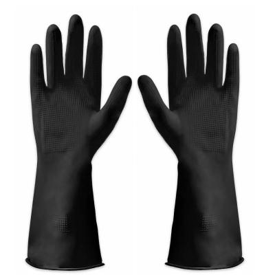 China OEM Chemical Proof Black Latex Long Gloves Antistatic Fireproof for sale