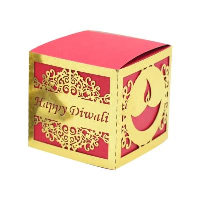 China Cake/candy/chocolate/gift happy diwali indian style laser cut diwali favor box for sale