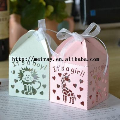 China Wedding/Christmas/Party/Chinese New Year Laser Cut Kids Theme Birthday Party Paper Decorations, Baby Favors Boxes For Baby Shower Party for sale