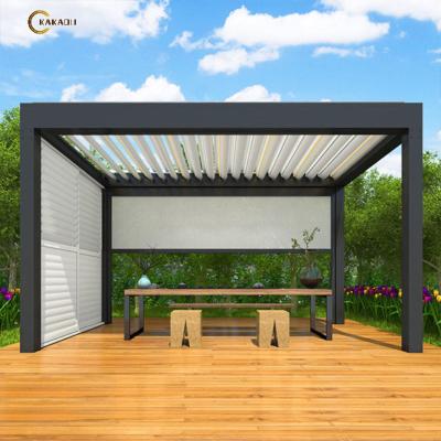 China Customized Size Sunshade Protection Bioclimatic Awning Cover Waterproof Electric Outdoor Aluminum Pergola for sale