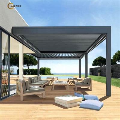 China Pergola Motorized Louver Modern Louver Pergola Motorised Outdoor Wind Blinds for Pergola for sale