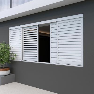 China Factory Direct Sliding Aluminum Plantation Window Shutter Louver Shutters for sale