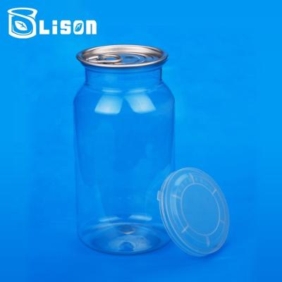 China 211# 670ml canned bean food plastic pet bottle factory in china with skin ends cans and pe lid for sale