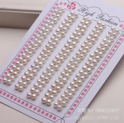 China Freshwater Freshwater Pearl Half Drilled 4-5mm Button 4A Natural Pearl Loose Beads for sale