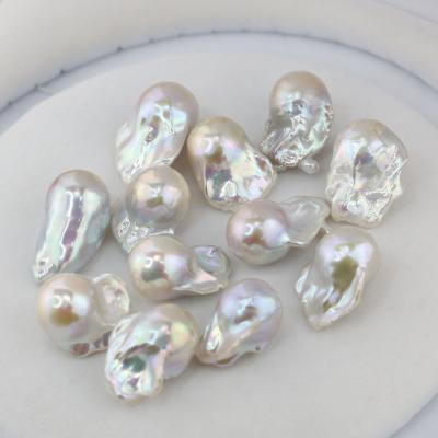 China Wide 20-30mm Long AA+ Quality Large Large Size Freshwater Pearl 16mm Loose Pearl Nucleated Baroque Shape Huge Nice Even Core Freshwater for sale