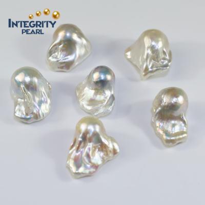 China Pearl Freshwater Freshwater Pearl Natural White Loose Pearl Baroque Loose Pearl Size 16-17-20x30mm Large for sale