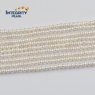 China Jewelry Making Wholesale Freshwater Beads 3-4mm AA+ Small Tiny Size Full Perfectly Around Real Natural Freshwater Pearl Bead String Strands for sale