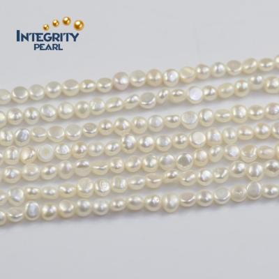 China Jewelry making 4-5mm AA+ small size tiny nugget real baroque flat back pearl price baroque pearls cultured pearl strands for sale