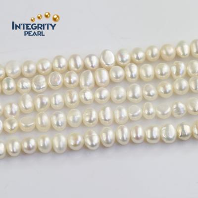 China Jewelry Making Freshwater Pearl Wholesale Pearl Beads 6-7mm AA+ Side Drilled Nugget Diy Baroque Pearl String Strand for sale