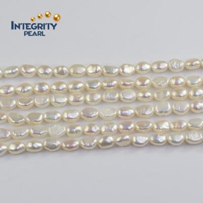 China Jewelry Making Top Drilled Grade 7-8mm AAA Long Real Authentic Sweetwater Baroque Freshwater Pearl Beads String Strand for sale