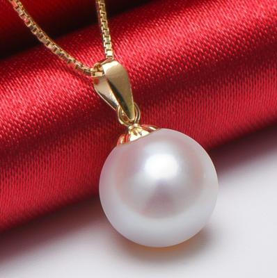 China Simple Design 18K Gold Casual/Sporty Akoya Seawater 7-8mm Japanese Grade 3A Pearl Pendant for sale