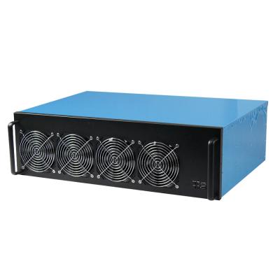 China With 8GPU fan case B85 motherboard 65MM server spacing case with I3 PSU. 2400W ATX CPU Power FOR RTX 2020Ti 3080 Ti Graphics Cards for sale