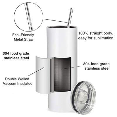 China Metal Stocked Stainless Steel Insulated Coffee Tumbler Heat Press Coffee Travel Mug Blanks Double Wall Tumbler With Straw for sale