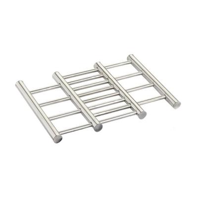 China Sustainable Retractable Collapsible Stainless Steel Pot Pad Plate Drying Rack for sale