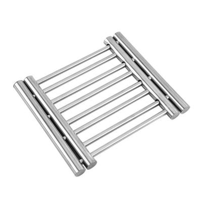 China Stretch Design Stainless Steel Pot Mat Pads Foldable Drying Rack Viable Coasters Pot Holders for sale