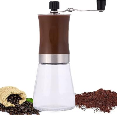 China WITH LID Manual Coffee Grinder With Adjustable Coffee Burr Grinder Steel Milling Settings for sale