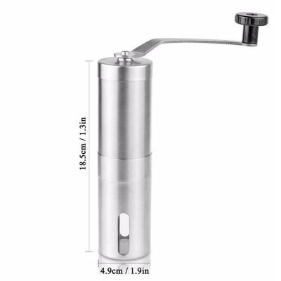 China WITH COVER Stainless Ceramic Burr Manual Coffee Grinder Portable Hand Crank Grinder for sale