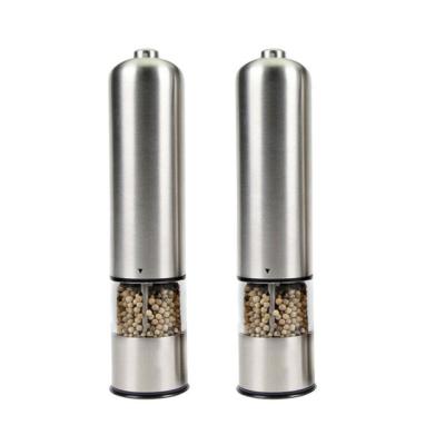 China Sustainable Salt and Pepper Grinder Battery Stainless Steel Electric Salt Pepper Mill for sale