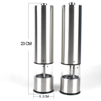 China Sustainable Electric Battery Operated Stainless Steel Salt And Pepper Mill With Light for sale