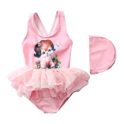 China Dropshipping Breathable Girl Swimwear With Hat Child Swimsuit Kid Swimming Bikini Teen Swimwear Suit Summer Beach Wear OEM Custom for sale