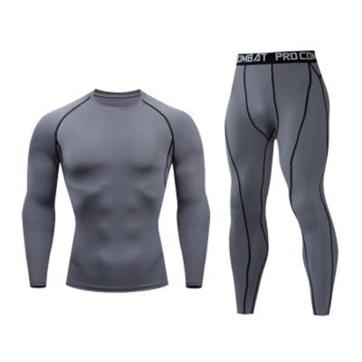 China Men's Breathable Fitness Clothing Quick-Drying Long Sleeve Workout Clothes Men's Sportswear Gym Basketball Jogging Running Clothing for sale