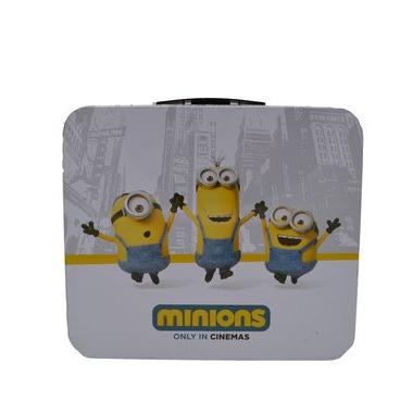 China Gift & Craft Cartoon Metal Tin Lunch Box With Handle Customized Printing Portable Box for sale