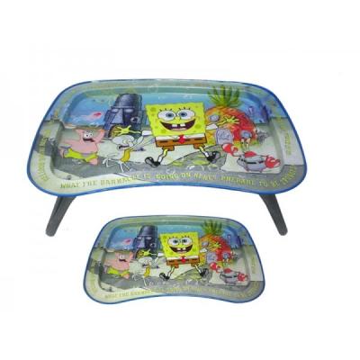 China Colorful And Lovely Metal Food Printing Food And Tin Serving Tray For Kids And Baby With Legs for sale