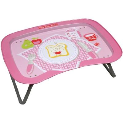 China Food Customized Irregular Printing Metal Food Tin Serving Tray With Legs For Kids And Babies for sale