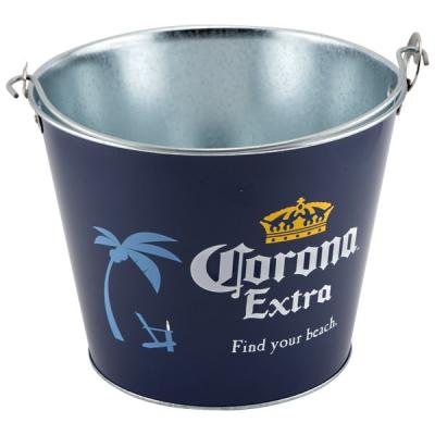 China Sustainable 5L Galvanized Metal Ice Bucket With Door Handle Double Sides Opener for sale