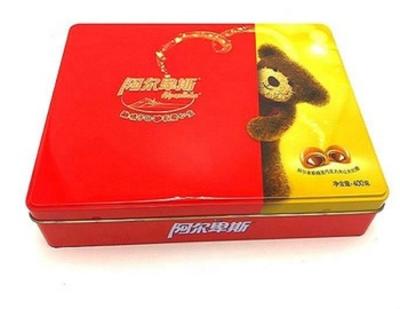 China Elegant Rectangular Canned Food Candy And Chocolate Tin Box for sale